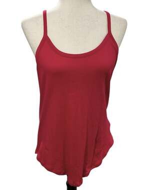 NEW NWT Chaser Strawberry Red Cotton Racer Back Tank Top Size M